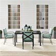 Afuera Living 5-Piece Metal/Polyester Outdoor Dining Set in Mist Green/Bronze