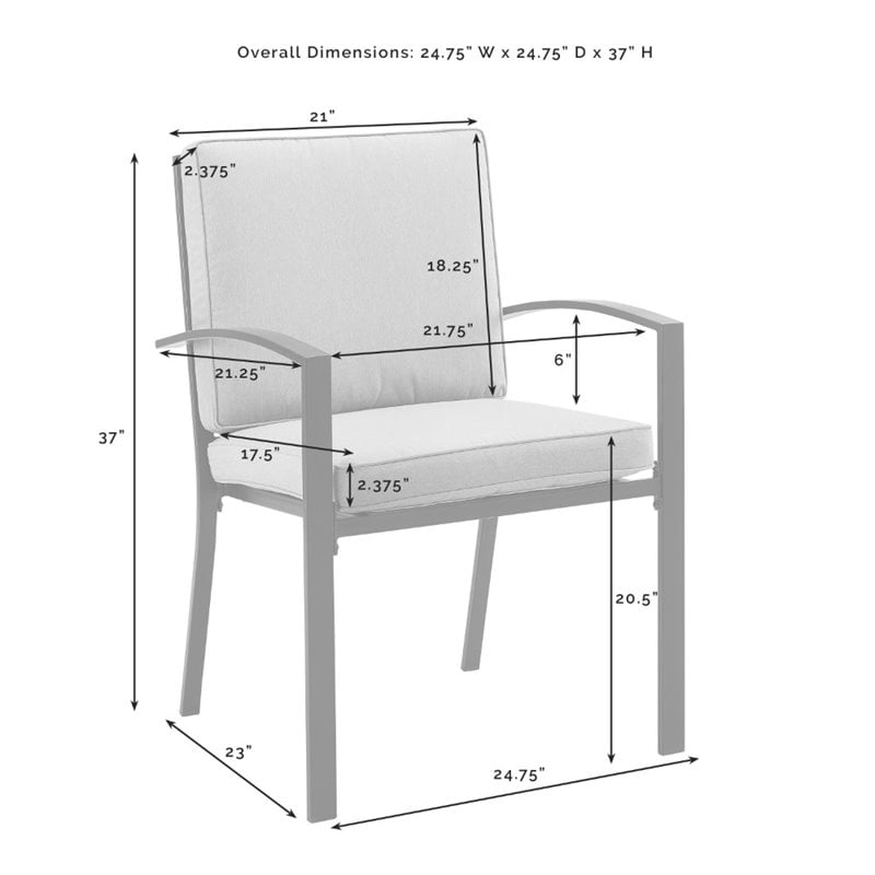 Afuera Living 7-Piece Metal/Polyester Outdoor Dining Set in Oatmeal/Bronze