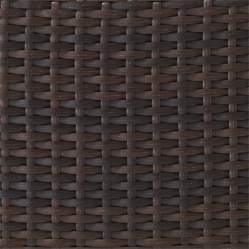 Afuera Living Transitional Outdoor Patio Wicker Loveseat in Brown/Cool Blue