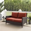 Afuera Living Transitional Outdoor Wicker Loveseat in Sangria