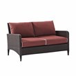 Afuera Living Transitional Outdoor Wicker Loveseat in Sangria