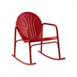 Afuera Living Steel Metal Rocking Chair in Bright Red Gloss (Set of 2)