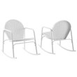 Afuera Living Steel Metal Rocking Chair in White Gloss (Set of 2)