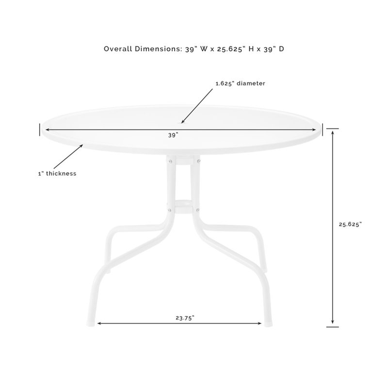 Afuera Living 5-Piece Metal Outdoor Dining Set in Pastel Pink/White