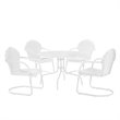 Afuera Living 5-Piece Steel Metal Outdoor Dining Set in White