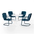 Afuera Living 5-Piece Metal Outdoor Dining Set in Navy/White