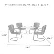 Afuera Living 5-Piece Metal Outdoor Dining Set in White/Turquoise Gloss