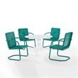Afuera Living 5-Piece Metal Outdoor Dining Set in Turquoise Gloss/White