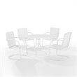 Afuera Living 5-Piece Metal Outdoor Dining Set in White Gloss