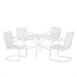 Afuera Living 5-Piece Metal Outdoor Dining Set in White Gloss