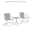 Afuera Living 3-Piece Metal Outdoor Chair Set in White Gloss