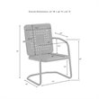 Afuera Living 3-Piece Metal Outdoor Chair Set in White Gloss