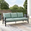 Afuera Living Metal/Polyester Outdoor Sofa in Mist Green/Oil Rubbed Bronze