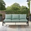 Afuera Living Metal/Polyester Outdoor Sofa in Mist Green/Oil Rubbed Bronze