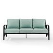 Afuera Living Metal/Polyester Outdoor Sofa in Mist Green/Oil Rubbed Bronze