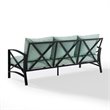 Afuera Living Metal/Polyester Outdoor Sofa in Mist Green/Oil Rubbed Bronze