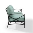 Afuera Living Metal/Polyester Outdoor Sofa in Mist Green/Oil Rubbed Bronze
