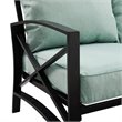 Afuera Living Metal/Polyester Outdoor Sofa in Mist Green/Oil Rubbed Bronze
