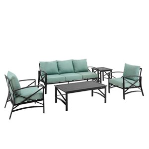 afuera living transitional 5 piece outdoor sofa set in mist