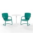 Afuera Living 3-Piece Metal Outdoor Bistro Set in Turquoise Gloss/White