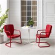 Afuera Living 3-Piece Metal Outdoor Bistro Set in White/Bright Red Gloss
