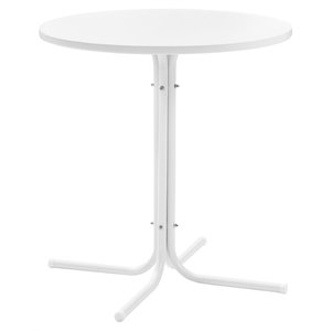 afuera living modern retro outdoor bistro table in white satin