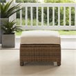Afuera Living Wicker / Rattan & Fabric Outdoor Ottoman in Sand/Weathered Brown