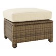 Afuera Living Wicker / Rattan & Fabric Outdoor Ottoman in Sand/Weathered Brown
