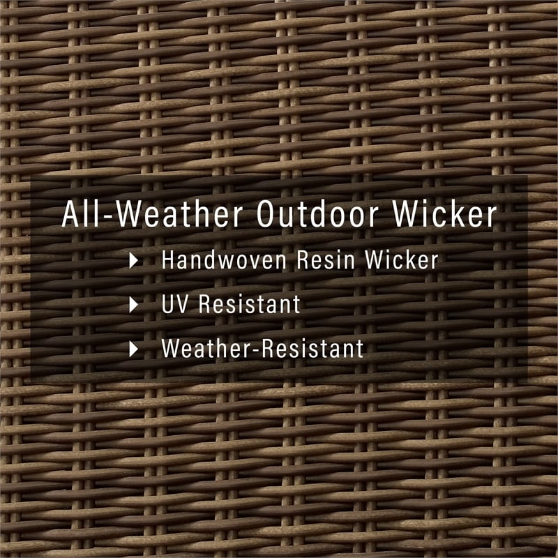 Afuera Living Wicker / Rattan & Fabric Patio Loveseat in Weathered Brown/Gray