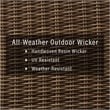 Afuera Living Wicker / Rattan & Fabric Patio Loveseat in Weathered Brown/Gray