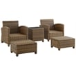 Afuera Living 5-Piece Wicker / Rattan Outdoor Chair Set in Gray/Weathered Brown