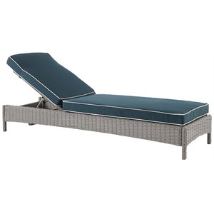 afuera living transitional fabric and wicker outdoor chaise lounge in navy