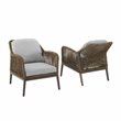 Afuera Living Transitional 2Pc Outdoor Wicker Armchair Set in Gray & Brown