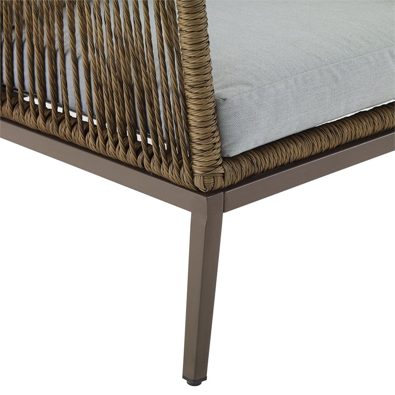 Afuera Living Transitional 4Pc Outdoor Wicker Conversation Set in Gray & Brown
