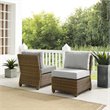 Afuera Living Wicker / Rattan Armless Patio Chair in Gray/Brown (Set of 2)