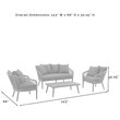 Afuera Living Modern 4-Piece Patio Loveseat Set in Heathered Charcoal Gray