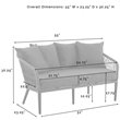 Afuera Living Modern 4-Piece Patio Loveseat Set in Heathered Charcoal Gray