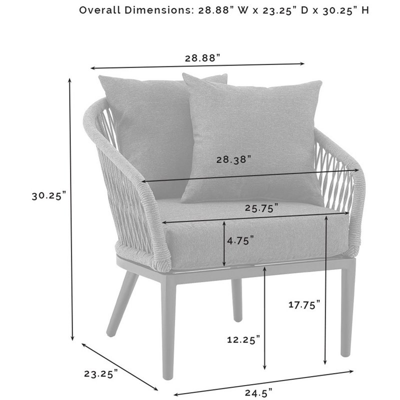Afuera Living Modern 4-Piece Patio Loveseat Set in Heathered Charcoal Gray