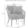 Afuera Living Modern 4-Piece Patio Loveseat Set in Heathered Charcoal Gray