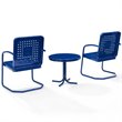 Afuera Living 3-Piece Metal Patio Conversation Set in Navy Gloss