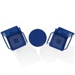 Afuera Living 3-Piece Metal Patio Conversation Set in Navy Gloss