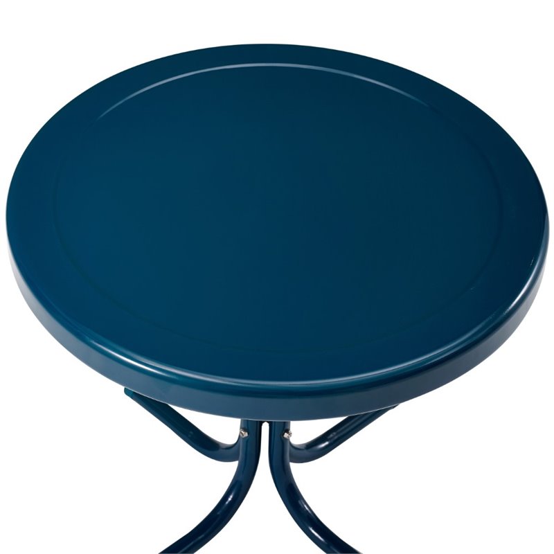 Afuera Living 3-Piece Metal Patio Conversation Set in Navy Gloss