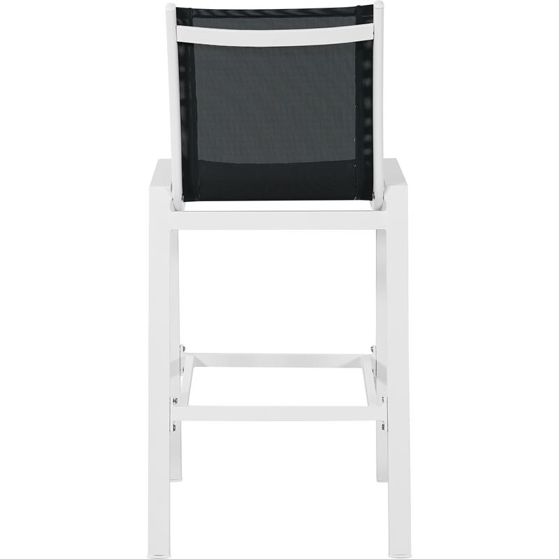 Afuera Living Contemporary Black Fabric Outdoor Patio Mesh Barstool (Set of 2)