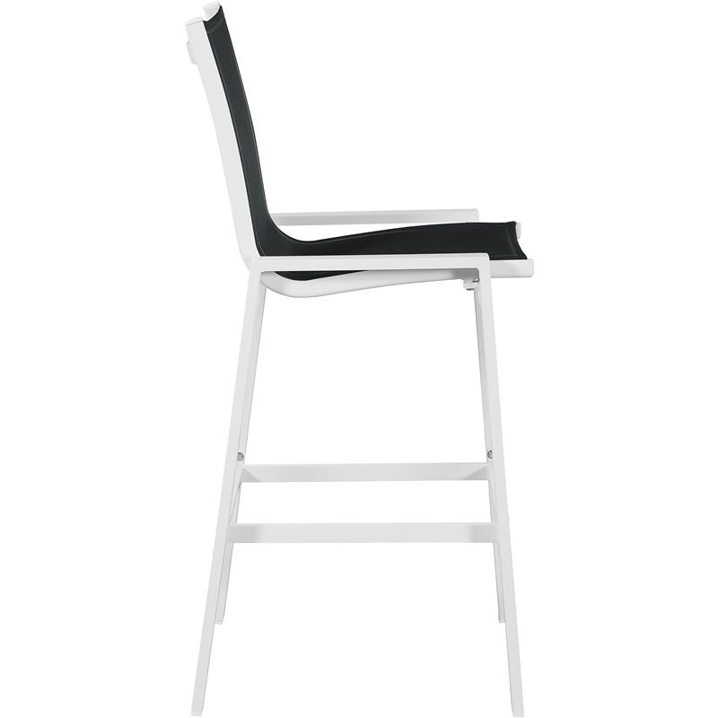 Afuera Living Contemporary Black Fabric Outdoor Patio Mesh Barstool (Set of 2)