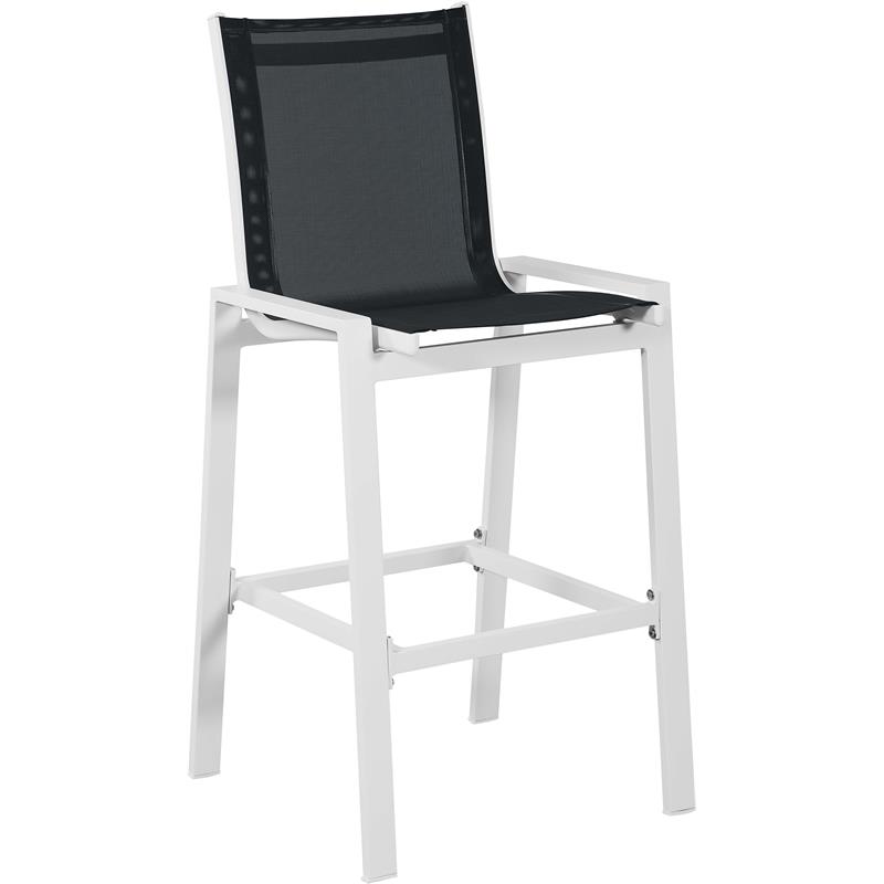 Afuera Living Contemporary Black Fabric Outdoor Patio Mesh Barstool (Set of 2)