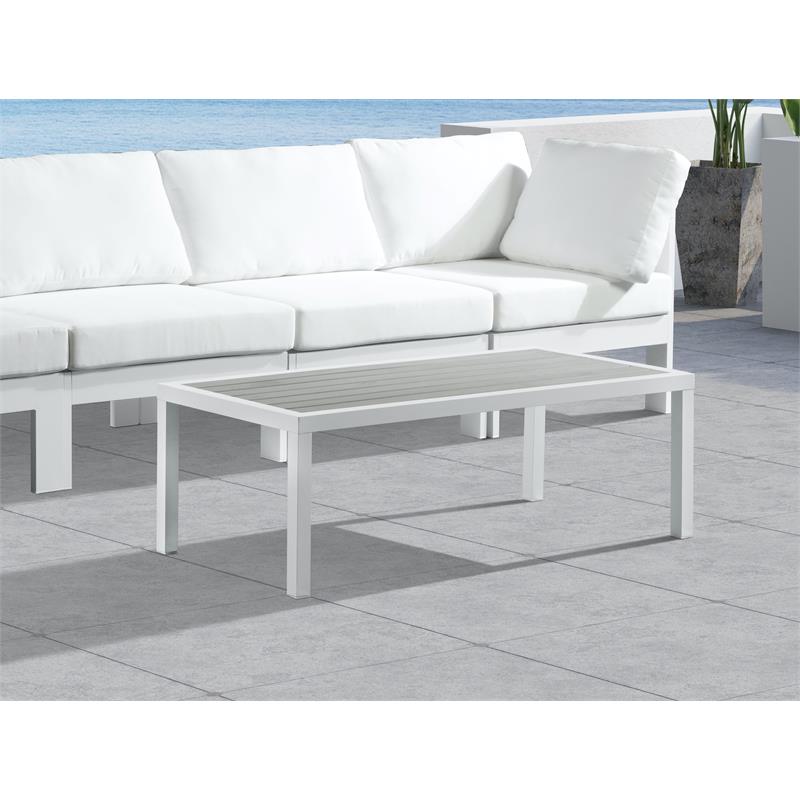 Afuera Living Contemporary Grey Wood Outdoor Patio Coffee Table