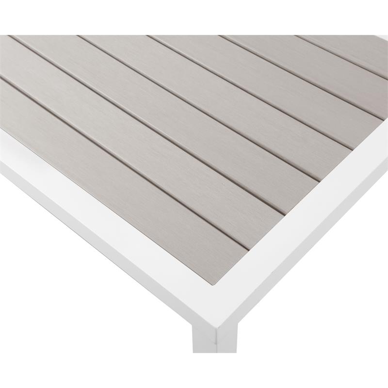 Afuera Living Contemporary Grey Wood Outdoor Patio Coffee Table
