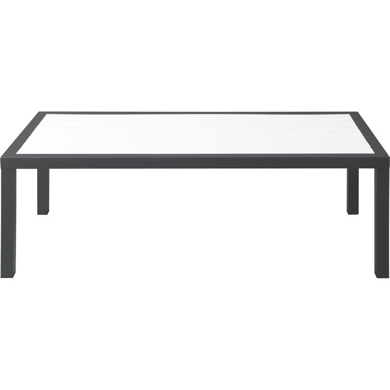 Afuera Living Contemporary White Wood Outdoor Patio Coffee Table
