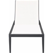 Afuera Living Contemporary Fabric Patio Mesh Chaise Lounge Chair in White