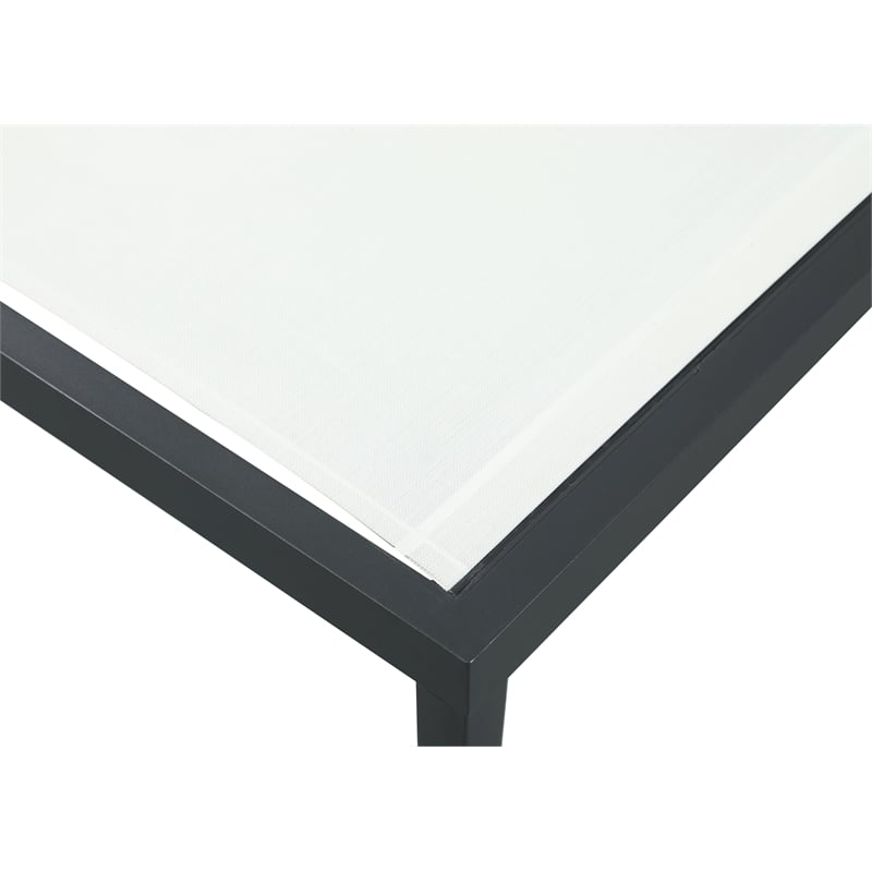 Afuera Living Contemporary Fabric Patio Mesh Chaise Lounge Chair in White